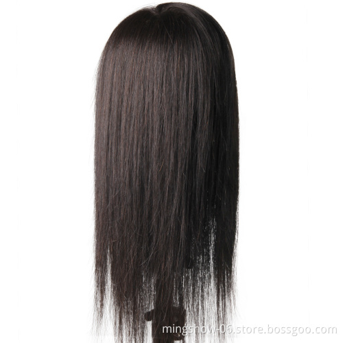 Cosmetology  training head 100% human hair for hairdresser